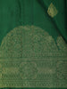 Teal Deep Emerald Green Floral Butta Woven Design Pure Kanchipuram Silk Saree with Zari Border