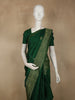 Teal Deep Emerald Green Floral Butta Woven Design Pure Kanchipuram Silk Saree with Zari Border