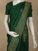 Teal Deep Emerald Green Floral Butta Woven Design Pure Kanchipuram Silk Saree with Zari Border