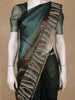 Teal Green Abstract Design Organza Saree