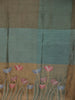 Teal Green Abstract Design Organza Saree