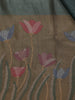 Teal Green Abstract Design Organza Saree