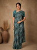Teal Green Abstract Design Semi Tissue Silk Saree