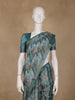 Teal Green Abstract Design Semi Tissue Silk Saree