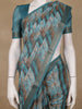 Teal Green Abstract Design Semi Tissue Silk Saree