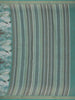 Teal Green Abstract Print Design Linen Cotton Saree