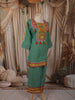 Teal Green Abstract Thread Embroidered Design Cotton Straight Cut Salwar Suit