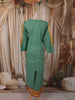 Teal Green Abstract Thread Embroidered Design Cotton Straight Cut Salwar Suit