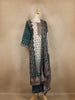 Teal Green And Cream Floral Printed Cotton Salwar Suit with Dupatta