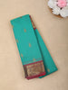 Teal Green Butta Woven Design Cotton Saree with Contrast Border