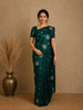 Teal Green Butta Woven Katan Banarasi Saree