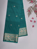 Teal Green Butta Woven Soft Silk Saree with Zari Border