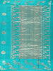 Teal Green Butta Zari Woven Design Pure Banarasi Silk Saree with Floral Border