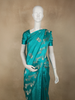 Teal Green Butta Zari Woven Design Pure Banarasi Silk Saree with Floral Border
