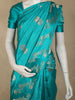 Teal Green Butta Zari Woven Design Pure Banarasi Silk Saree with Floral Border