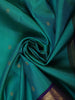 Teal Green Butta Zari Woven Design Pure Kanchipuram Silk Saree with Contrast Zari Border