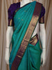 Teal Green Butta Zari Woven Design Pure Kanchipuram Silk Saree with Contrast Zari Border