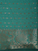 Teal Green Butta Zari Woven Design Semi Silk Saree with Floral Border