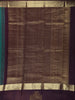 Teal Green Checked Woven Design Pure Kanchipuram Silk Saree with Contrast Peacock Border