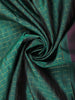 Teal Green Checks Zari Woven Design Pure Kanchipuram Silk Saree with Contrast Zari Border