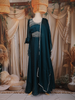 Teal Green Embroidered Design Georgette Gown with Dupatta