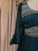 Teal Green Embroidered Design Georgette Gown with Dupatta