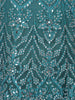 Teal Green Floral And Mirror Embroidered Net Bridal Lehenga Set - Diadem