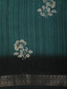 Teal Green Floral Butta Printed Design Crepe Casual Wear Saree