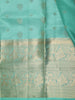 Teal Green Floral Butta Woven Design Pure Kanchipuram Silk Saree with Zari Border