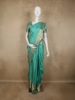 Teal Green Floral Butta Woven Design Pure Kanchipuram Silk Saree with Zari Border