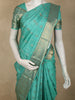 Teal Green Floral Butta Woven Design Pure Kanchipuram Silk Saree with Zari Border