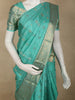 Teal Green Floral Butta Woven Design Pure Kanchipuram Silk Saree with Zari Border