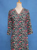 Teal Green Floral Design Chiffon Straight Cut Salwar Suit