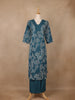 Teal Green Floral Designed Cotton Salwar Suit - Diadem