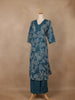 Teal Green Floral Designed Cotton Salwar Suit - Diadem
