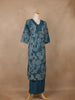 Teal Green Floral Designed Cotton Salwar Suit - Diadem