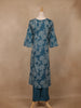 Teal Green Floral Designed Cotton Salwar Suit - Diadem