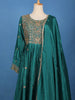 Teal Green Floral Embroidered Design Georgette Gown