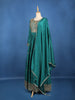 Teal Green Floral Embroidered Design Georgette Gown