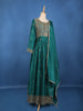 Teal Green Floral Embroidered Design Georgette Gown