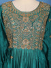 Teal Green Floral Embroidered Design Georgette Gown