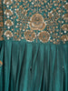 Teal Green Floral Embroidered Design Georgette Gown