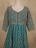 Teal Green Floral Embroidered Design Net Gown