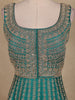 Teal Green Floral Embroidered Design Net Gown