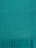Teal Green Floral Embroidered Raw Silk Saree