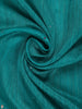 Teal Green Floral Embroidered Raw Silk Saree