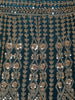 Teal Green Floral Embroidery Bridal Net Lehenga