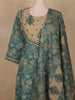 Teal Green Floral Printed Cotton Salwar Suit with Dupatta