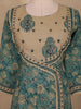 Teal Green Floral Printed Cotton Salwar Suit with Dupatta