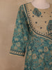 Teal Green Floral Printed Cotton Salwar Suit with Dupatta